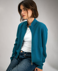 Merino bomber jacket LA MILA Petrol