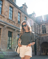Striped sweater LA MILOU Black-cream