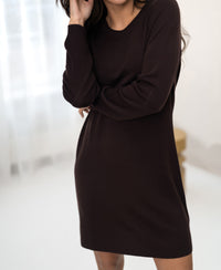 Merinowollen jurk LA MIMI Bruin