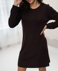 Merinowollen jurk LA MIMI Bruin