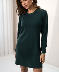 Merino wool dress LA MIMI Dark Green