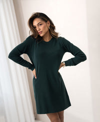 Merino wool dress LA MIMI Dark Green