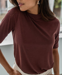 Rippen-Rollkragenpullover LA MIXY Cocoa