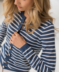 Striped cardigan LA MONACO Denim-ivory