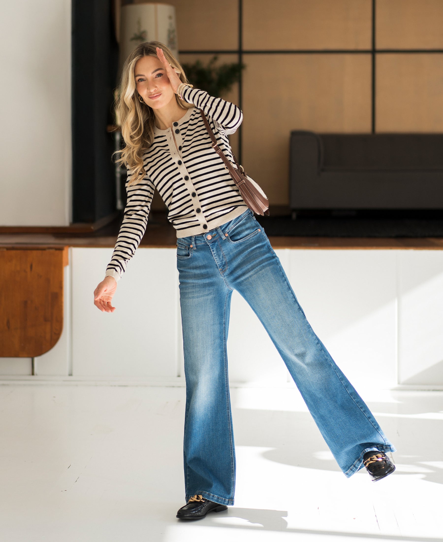 Wide leg jeans LES DEUX Stonewash