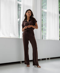 Cupro-Hose LA LAUREN Kakao