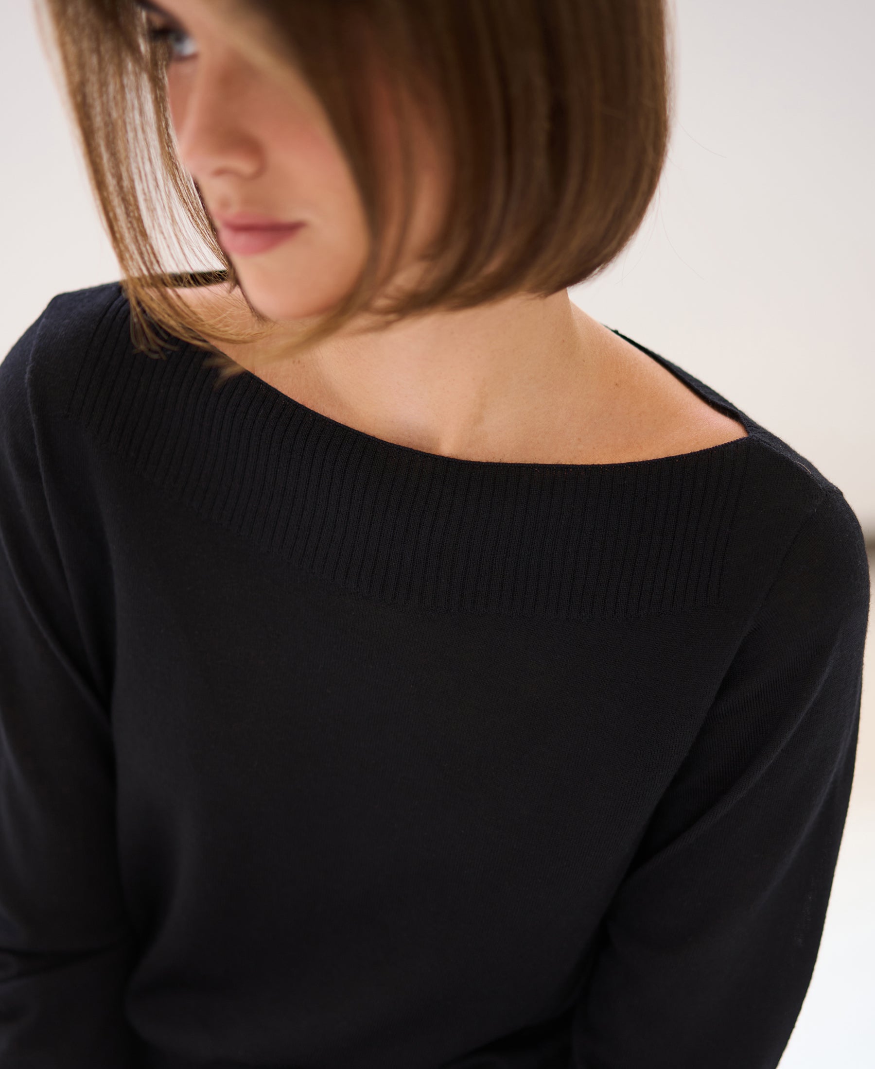 Trui met boothals LA MUSE Zwart