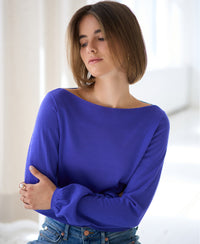 Boatneck Sweater LA MUSE Blue Iris