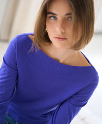 Boatneck Sweater LA MUSE Blue Iris