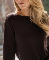 Trui met boothals LA MUSE Pure Choco