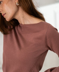 Pullover mit Boot-Ausschnitt LA MUSE Altrosa