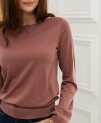 Pullover mit Boot-Ausschnitt LA MUSE Altrosa