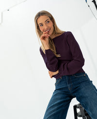 Boatneck Sweater LA MUSE Plum