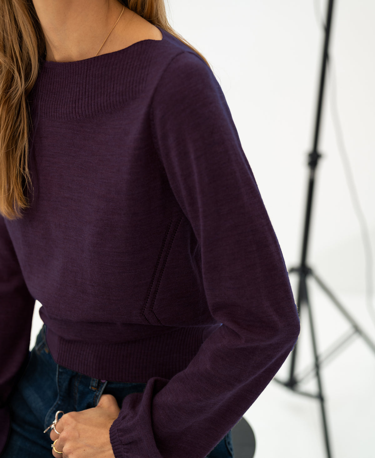 Boatneck Sweater LA MUSE Plum