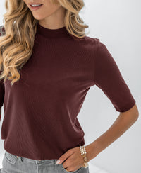 Rippen-Rollkragenpullover LA MIXY Cocoa