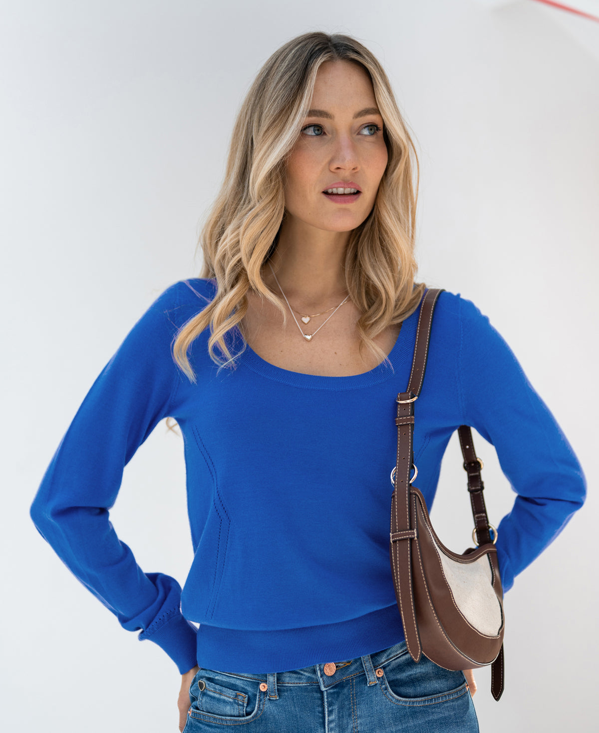 PLOKNRD Sweatshirt Vrouwen Ronde hals Geplooide Lange PLOKNRD Sweatshirt Vrouwen Ronde hals Geplooide Lange