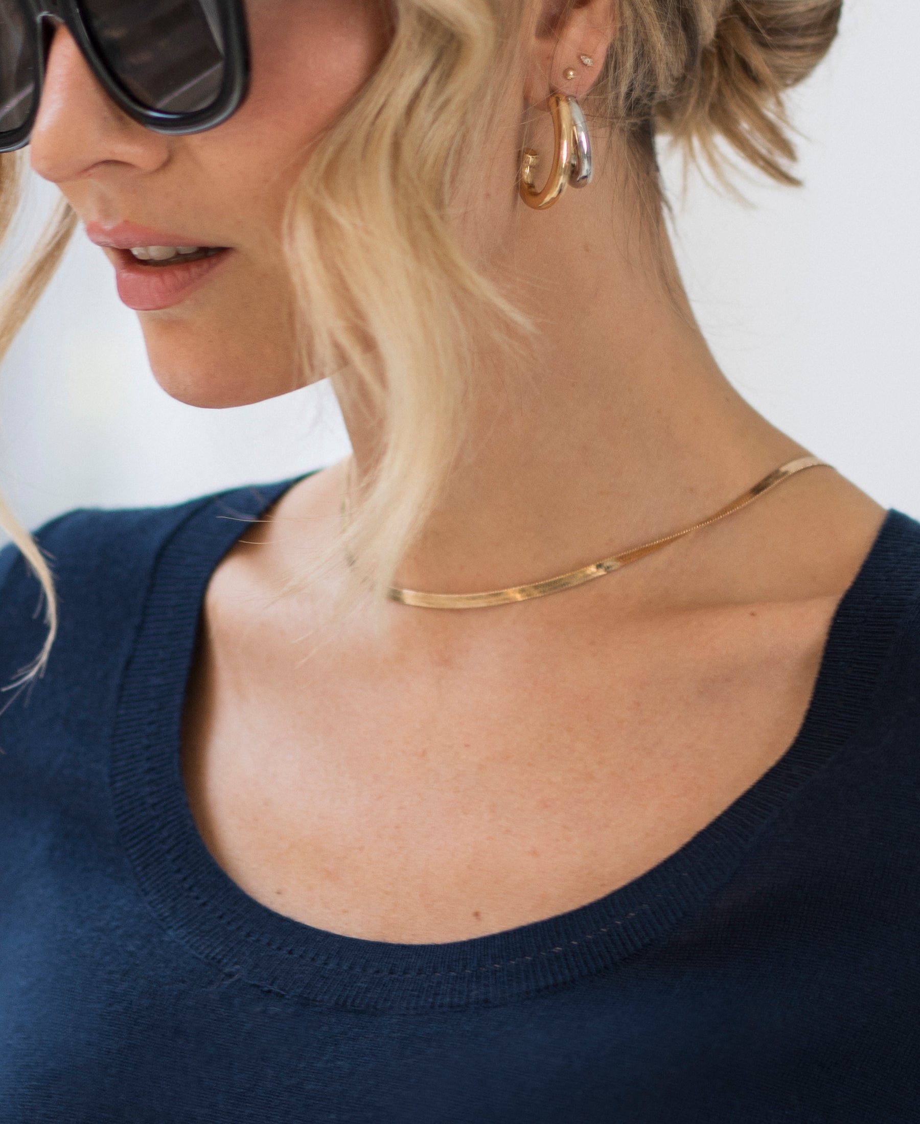 Trui met lage ronde hals LA NAOMI Navy