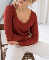 Trui met lage ronde hals LA NAOMI Rosewood
