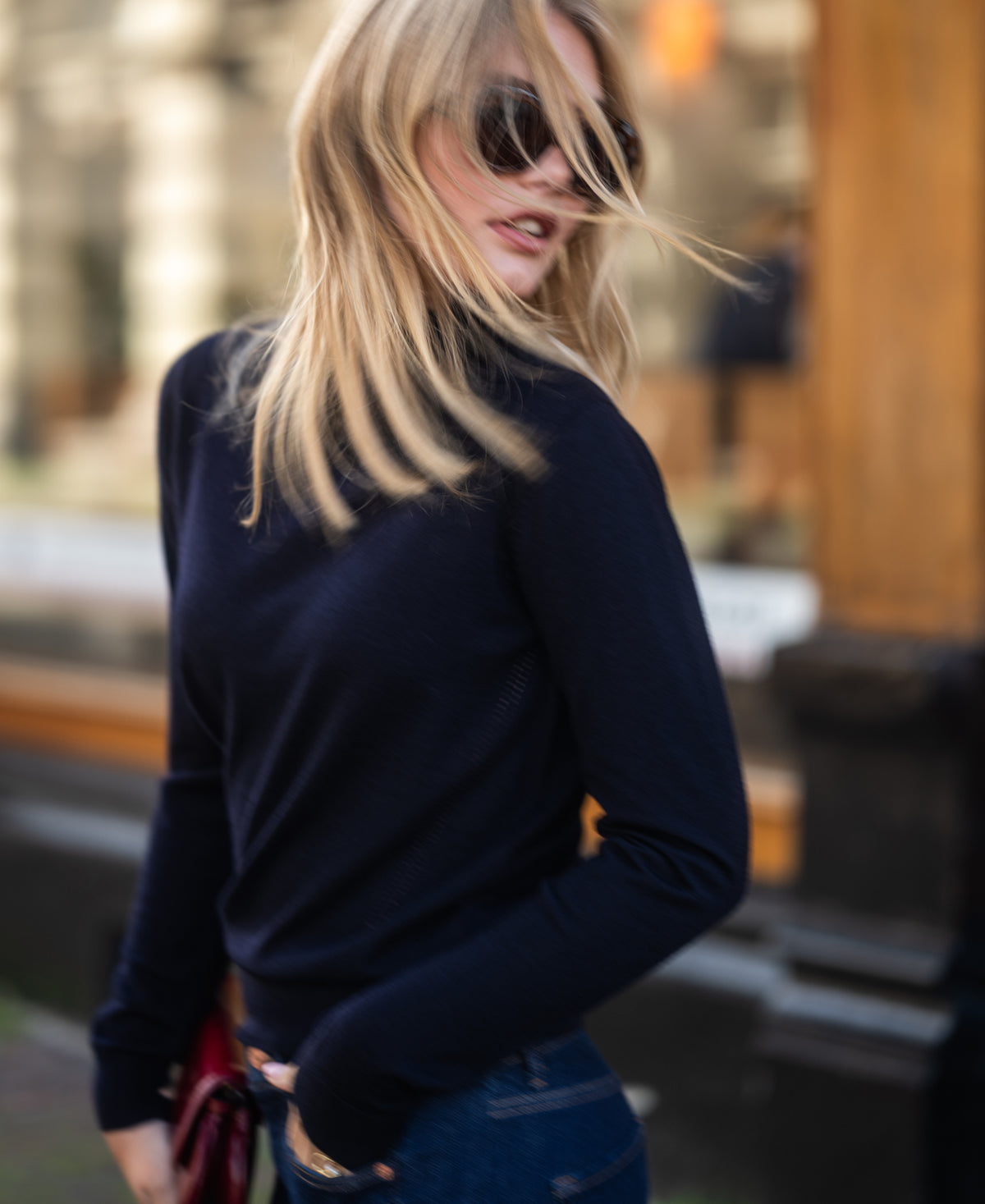 LE NOYAU Merino Turtleneck, Dark Blue