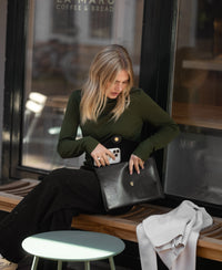 LE NOYAU Merino Turtleneck, Olive Green
