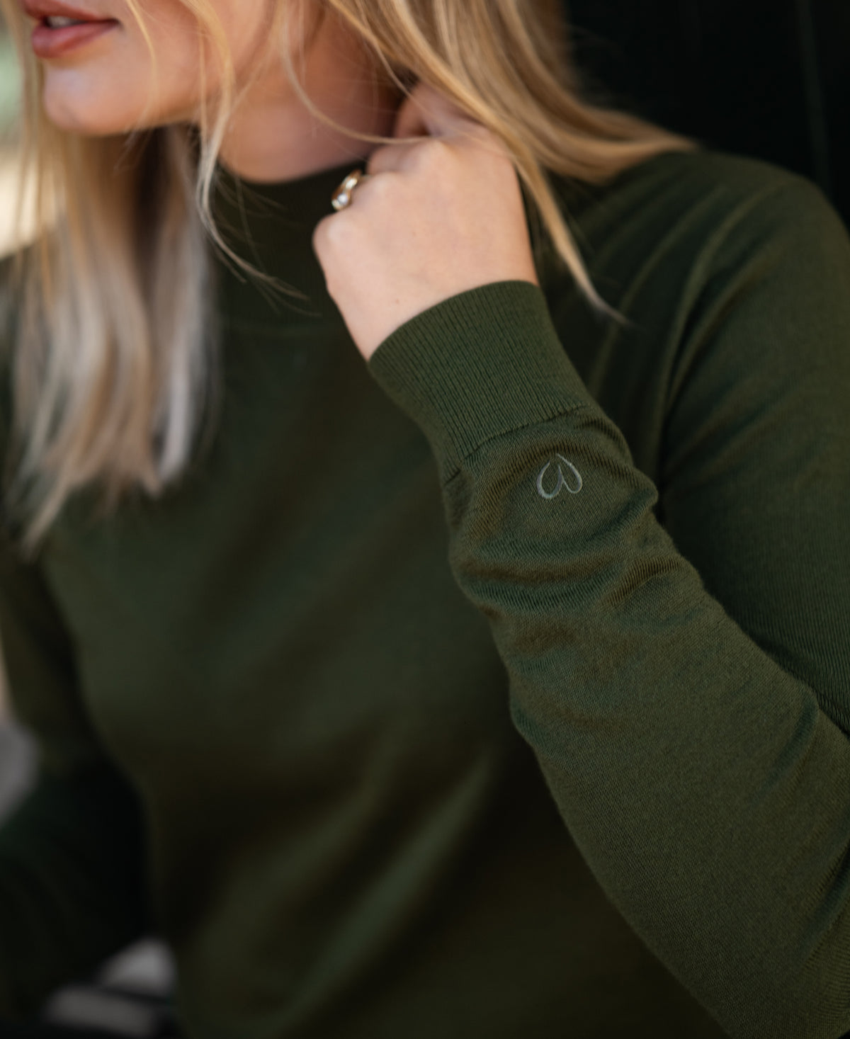 LE NOYAU Merino Turtleneck, Olive Green