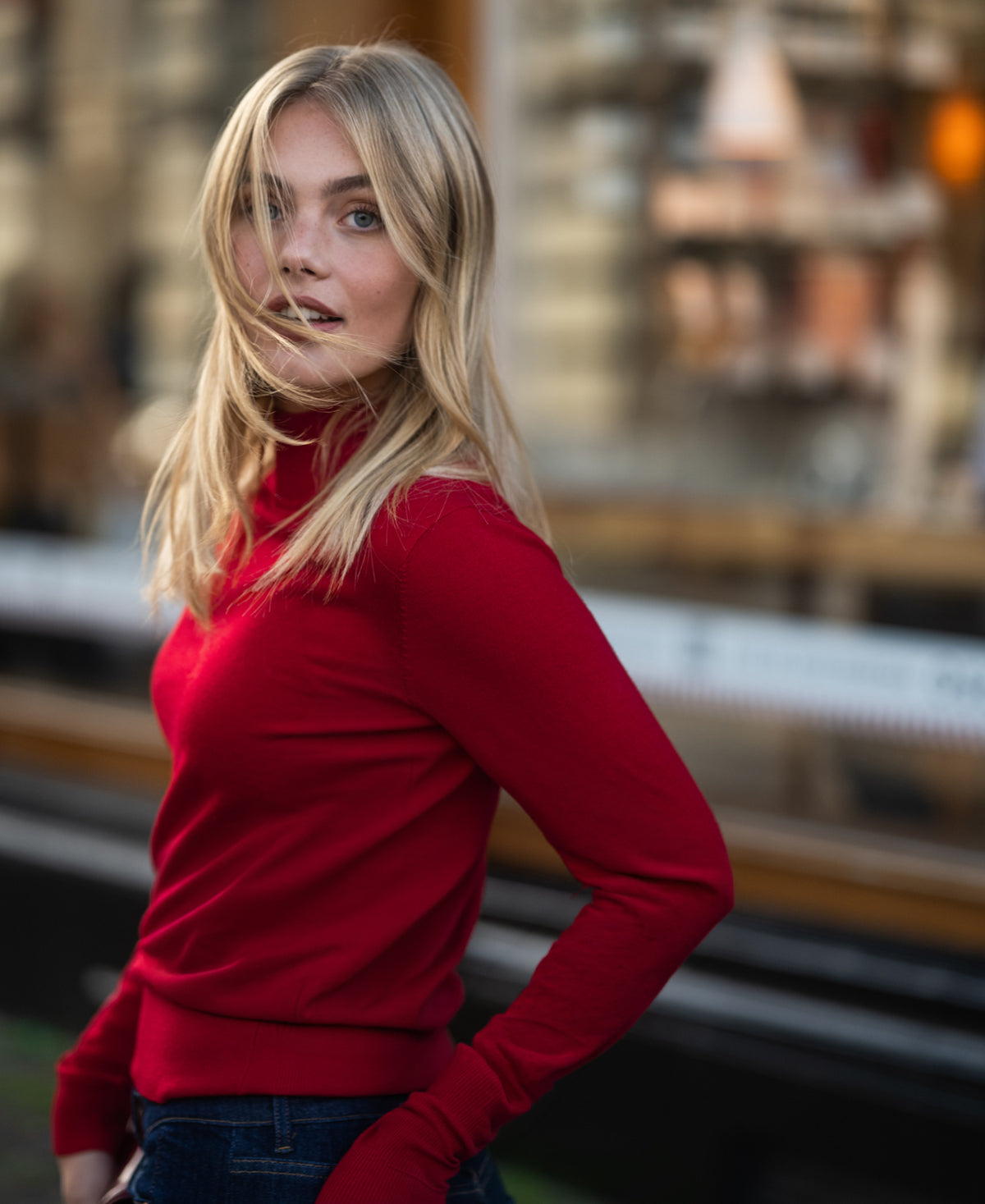 LE NOYAU Dark Red Merino Turtleneck