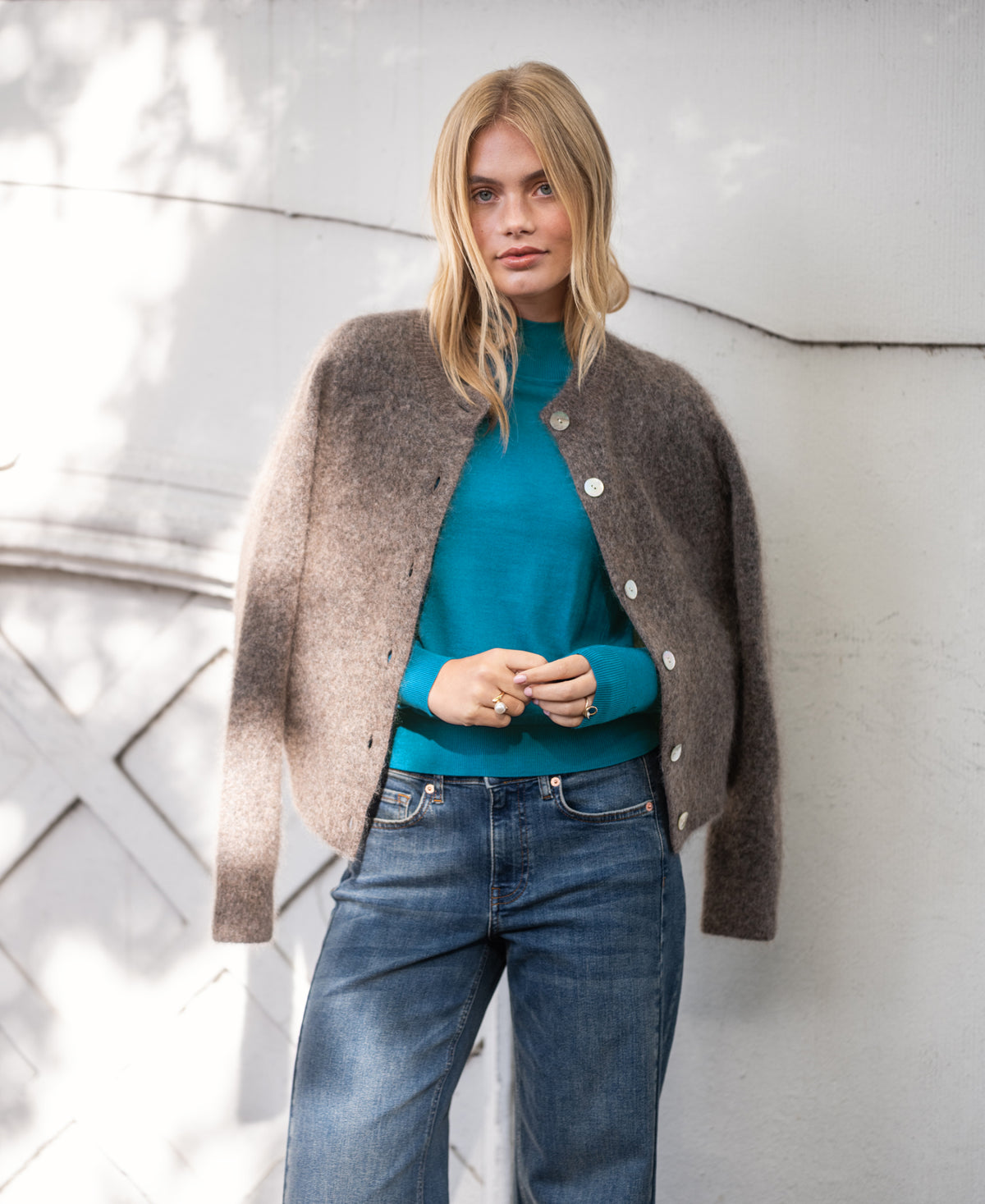 LE NOYAU Teal Merino Turtleneck