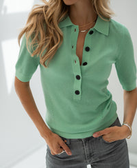 Poloshirt aus Merinowolle LA PANTIN Matcha