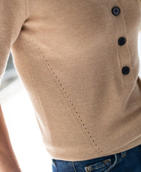 Poloshirt aus Merinowolle LA PANTIN Hellbraun