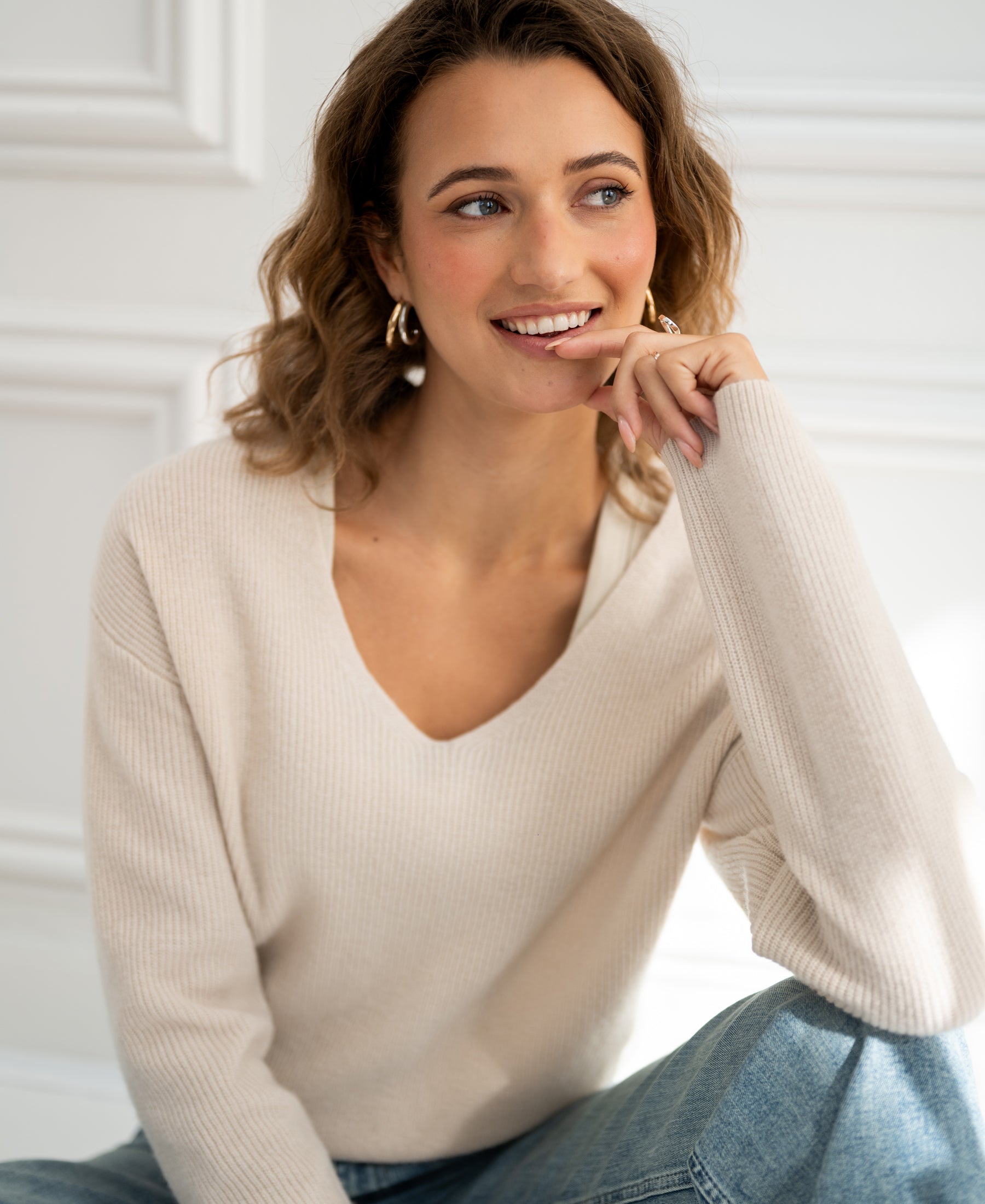 Merino wool sweater LE PAPILLION Light sand