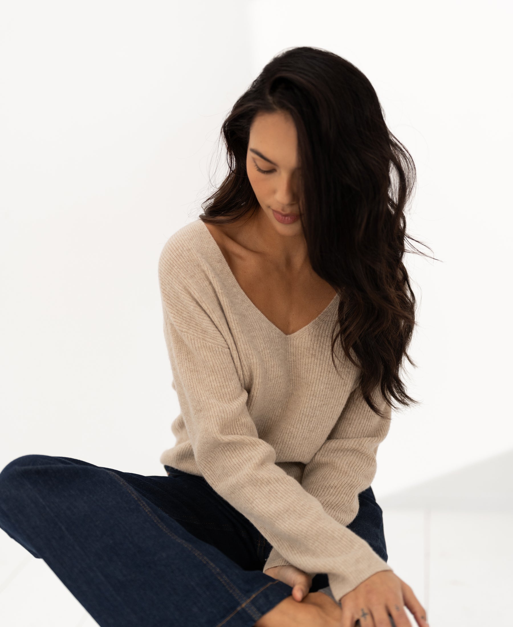 Merino wool sweater LE PAPILLON Light sand