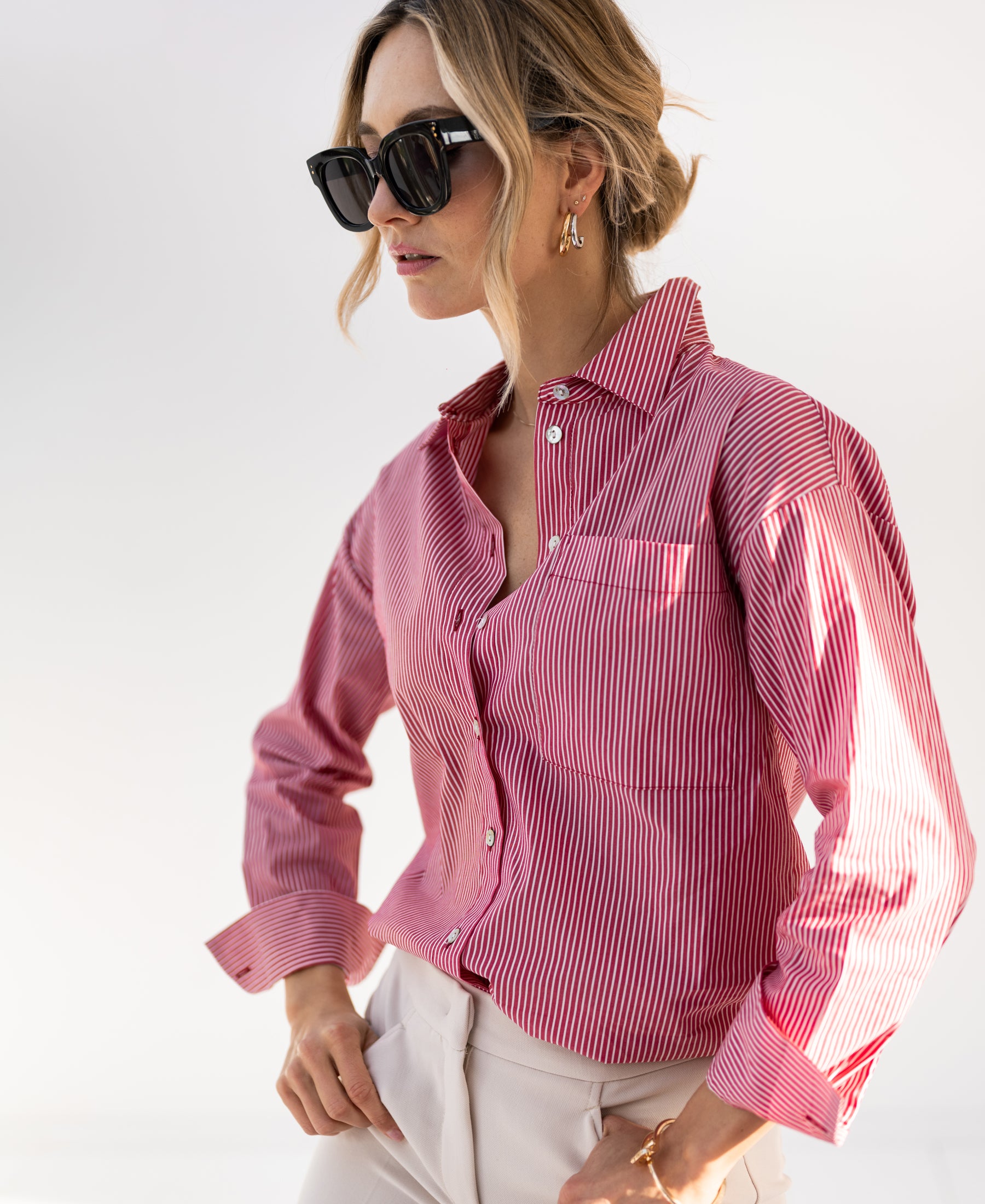 Blouse LA PASCALLE Red striped