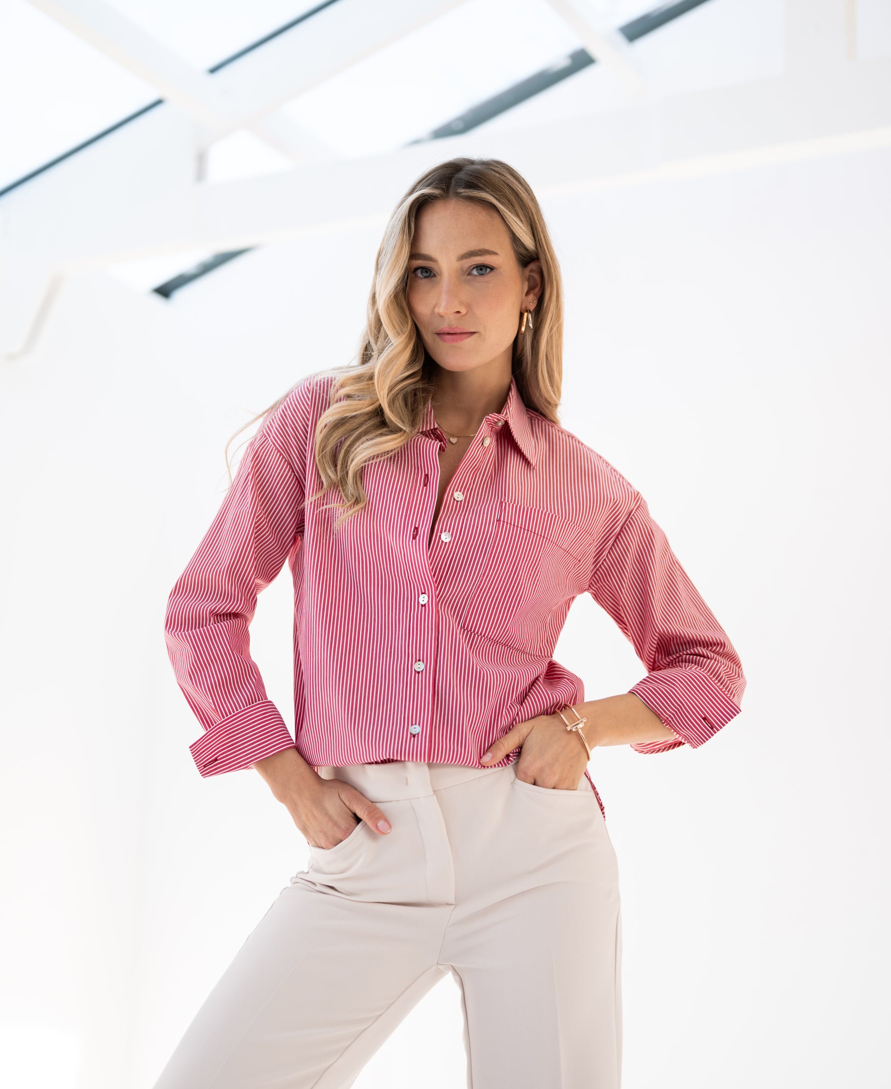 Blouse LA PASCALLE Red striped