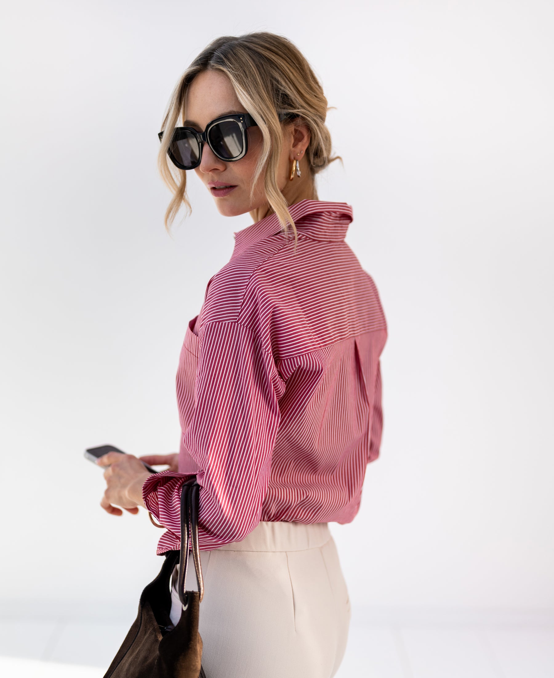 Blouse LA PASCALLE Red striped