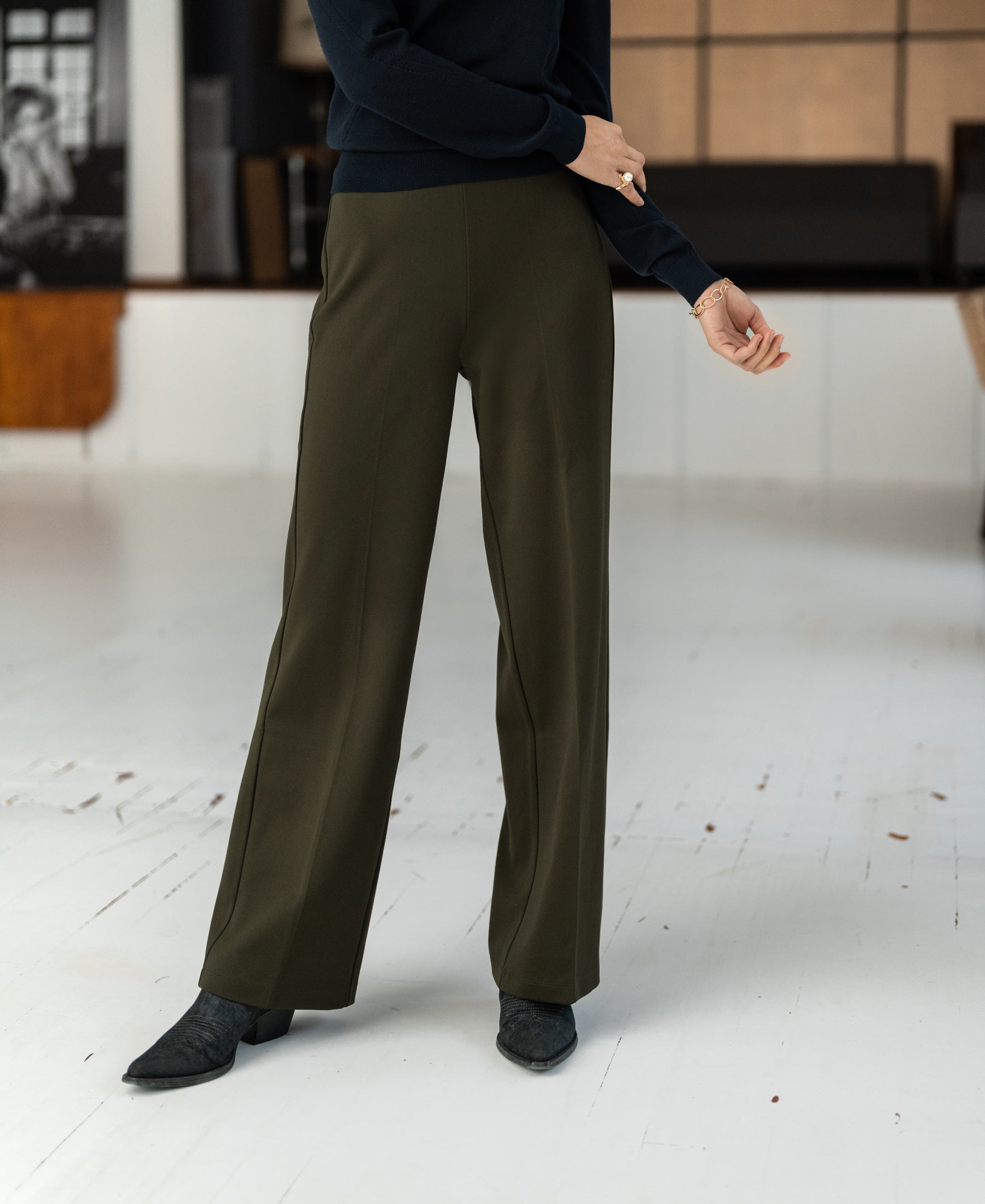 Wide-leg trousers LA POISY Army