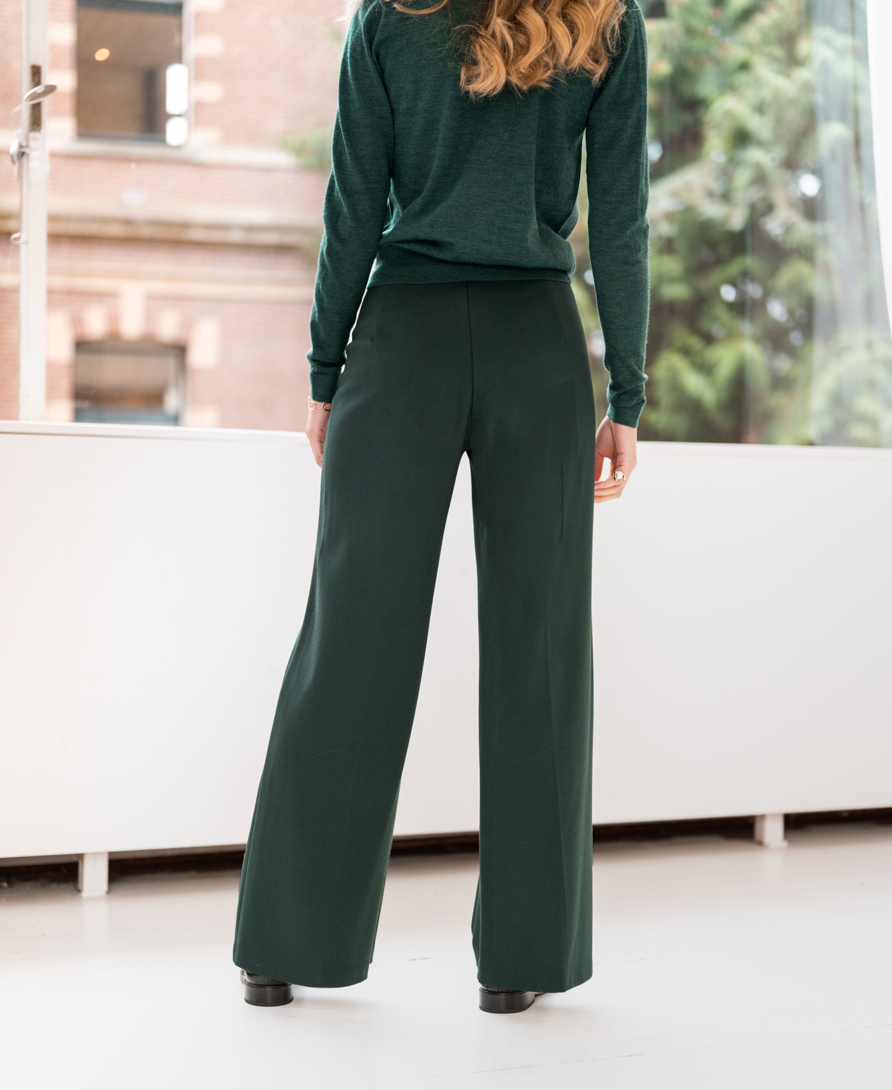 エンフォルドELASTIC HAREM PANTS ダークグリーン ENFOLD