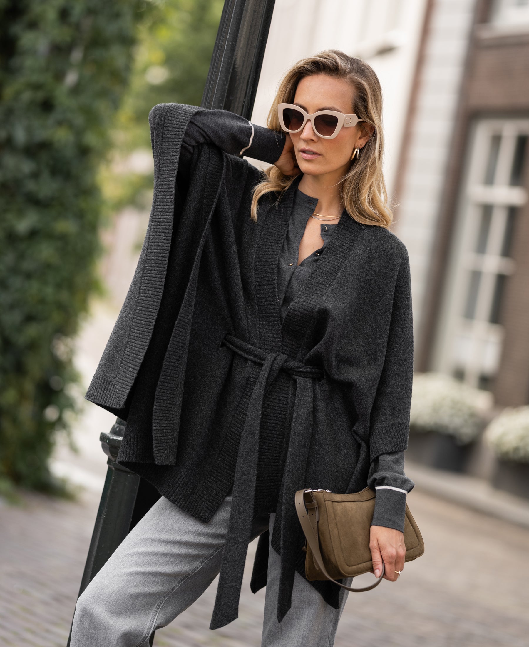 Merino wool LA PONCHO Charcoal