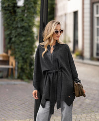 Merino wool LA PONCHO Charcoal
