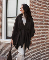 Merino wool LA PONCHO Coffee
