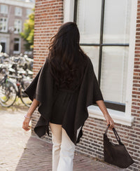 Merino wool LA PONCHO Coffee