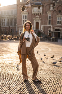 Merino wool LA PONCHO Camel