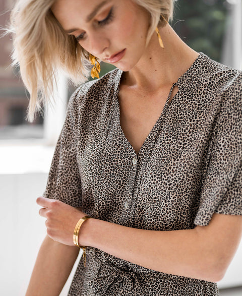 Button-through dress LA SANDY Mini leopard