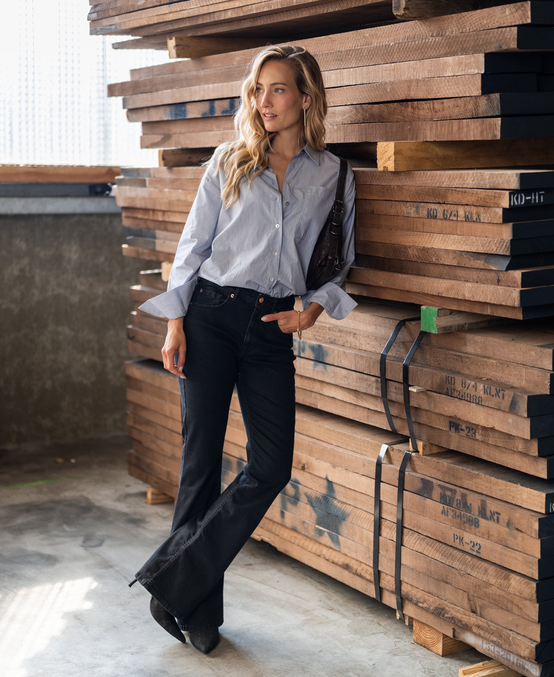 Jeans LES FLARES Schwarz Denim