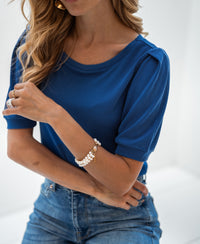Ribbed T-shirt LA PHILA Cobalt