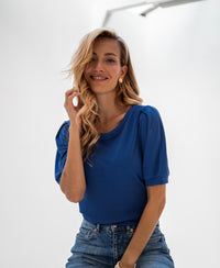 Ribbed T-shirt LA PHILA Cobalt