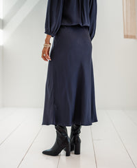 Satijnen rok LA PICASSO Donkerblauw