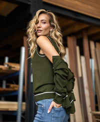 Weste LA SARA Armee-Elfenbein