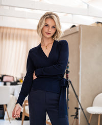 Wrap cardigan LA KELLY Dark Blue