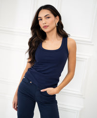 PLEIN PUBLIQUE Luxe & Soft Top LA TOULON in dark blue, featuring a comfortable essential style.