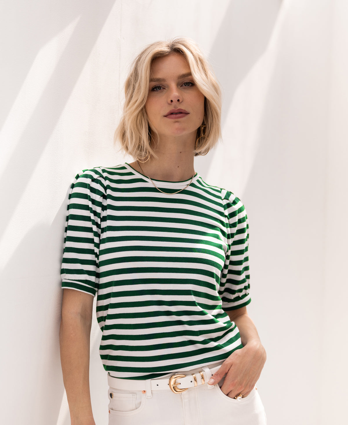 Striped shirt LA CECIL Ivory-Green